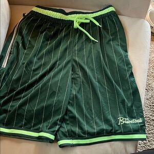 Nike Green Striped Basketball Shorts